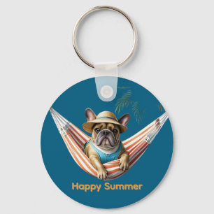 Porte-clés Bouledogue français Palme Plage Bouledogue françai