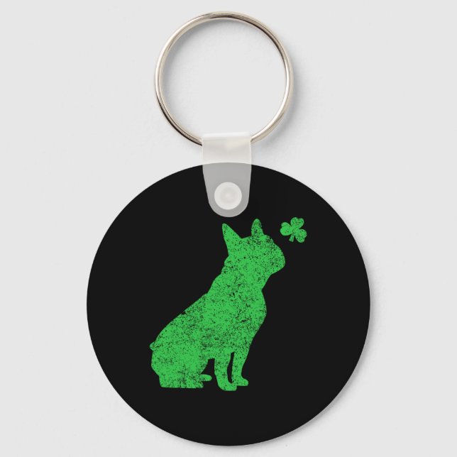 Porte-clés Bouledogue français Shamrock St Patricks Day Frenc (Recto)