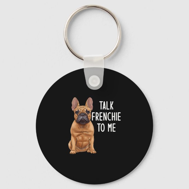 Porte-clés Bouledogue parle français à moi  (Recto)