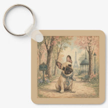 Porte-clés Bouledogue Vintage – Style Antique