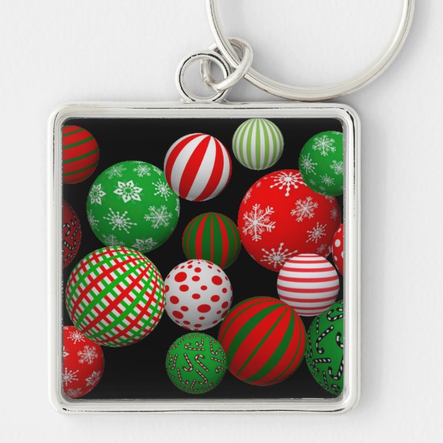Porte-clés Boules de Noël 3D (Devant)