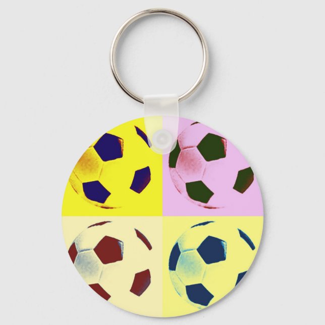 Porte-clés Boules de soccer pop art (Recto)