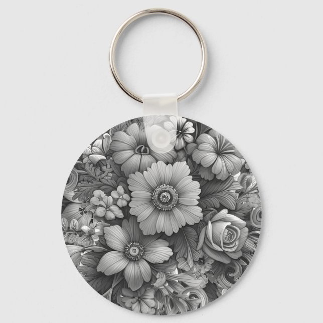 Porte-clés Bouquet de fleurs chic (Recto)