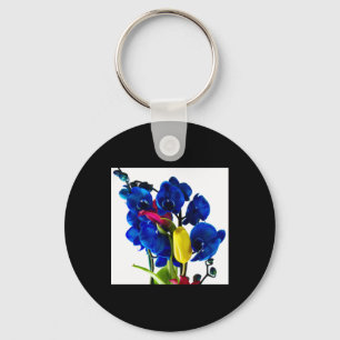 Porte-clés Bouquet De Fleurs - Orchidées Bleues