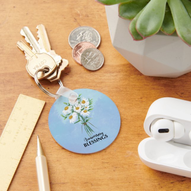 Porte-clés Bouquet de marguerites pour bénédictions d'anniver (Bureau)