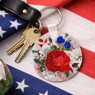 Porte-clés Bouquet de roses patriotiques