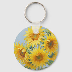 Porte-clés Bouquet de tournesols vibrant peinture à l'huile