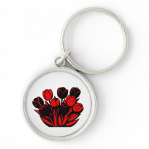 Bouquet de tulipes rouges et noires