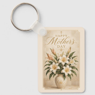 Porte-clés Bouquet élégant de lys pour la fête des mères