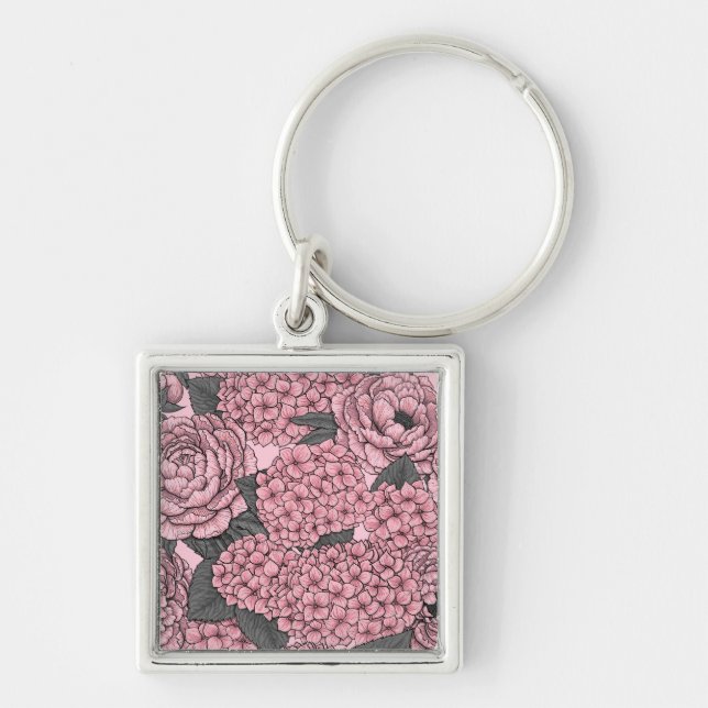 Porte-clés Bouquet floral en rose (Devant)