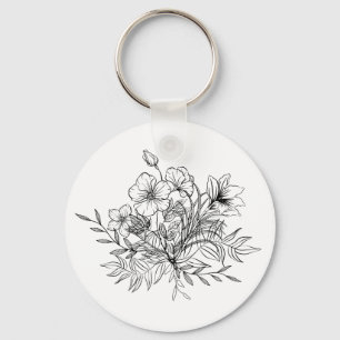 Porte-clés Bouquet floral minimaliste