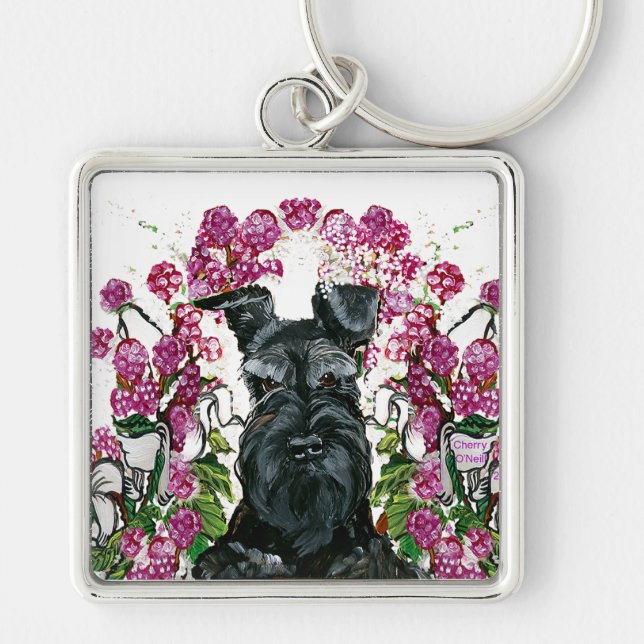 Porte-clés Bouquet noir de Schnauzer (Devant)