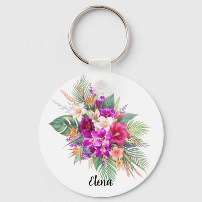 Porte-clés Bouquet of Beautiful Tropical Flowers (Recto)