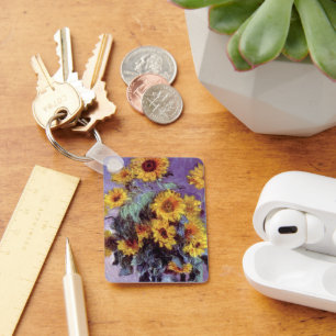 Porte-clés Bouquet of Sunflowers by Claude Monet, Vintage Art