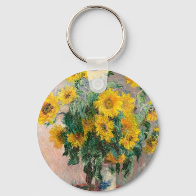 Porte-clés Bouquet of Sunflowers by Monet Impressionist (Recto)