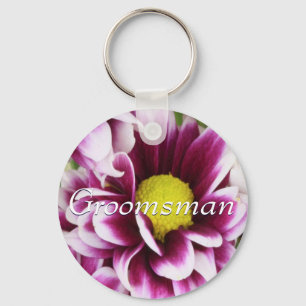Porte-clés Bouquet pourpre Groomsman