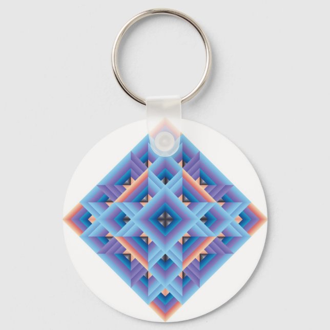 Porte-clés Bouteille de diamant en bleu et violet (Recto)