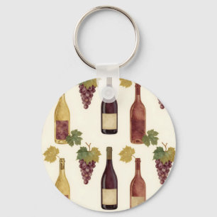 Porte-clés Bouteille de vin vintage motif vigne