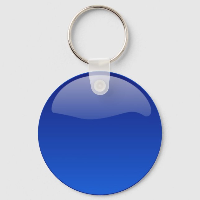 Porte-clés bouton brillant bleu (Recto)