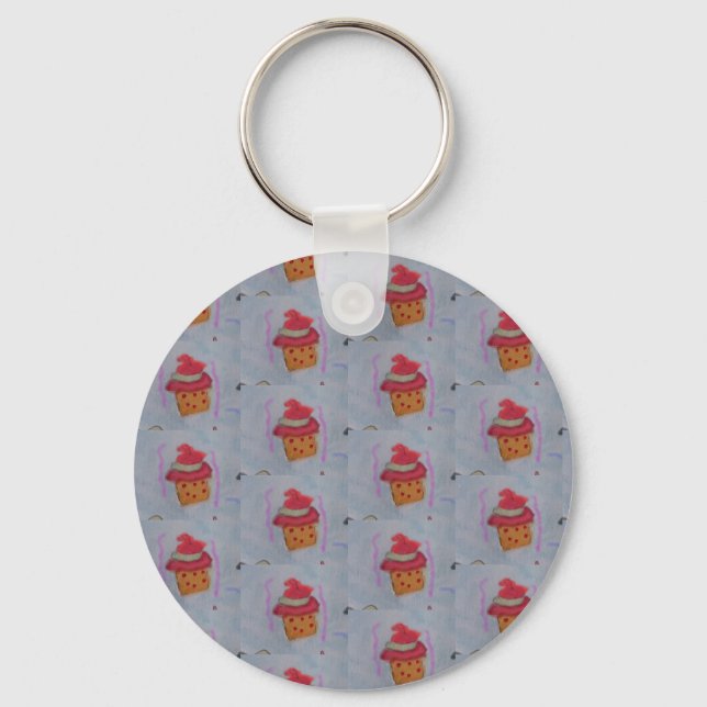 Porte-clés Bouton Cupcakes Bague touche (Recto)