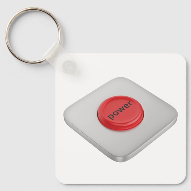 Porte-clés Bouton d'alimentation rond rouge (Recto)