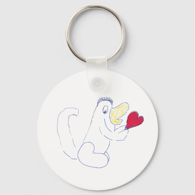 Porte-clés Bouton de bouton d'amour (Recto)