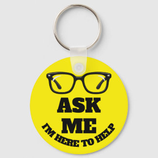 Porte-clés Bouton de conférence 'Demandez-moi' - Badge de mis
