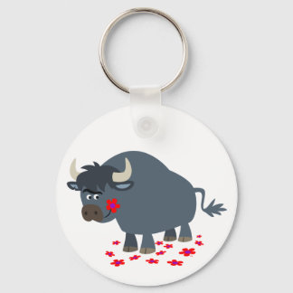 Porte-clés Bouton de dessin mou et Porte - clé de fleurs roug