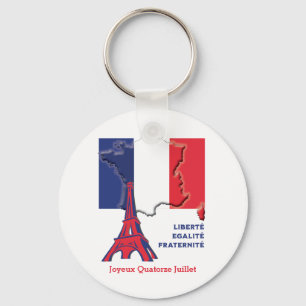 Porte-clés Bouton de jour du drapeau patriotique français