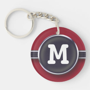 Porte-clés Bouton de machine à écrire de monogramme