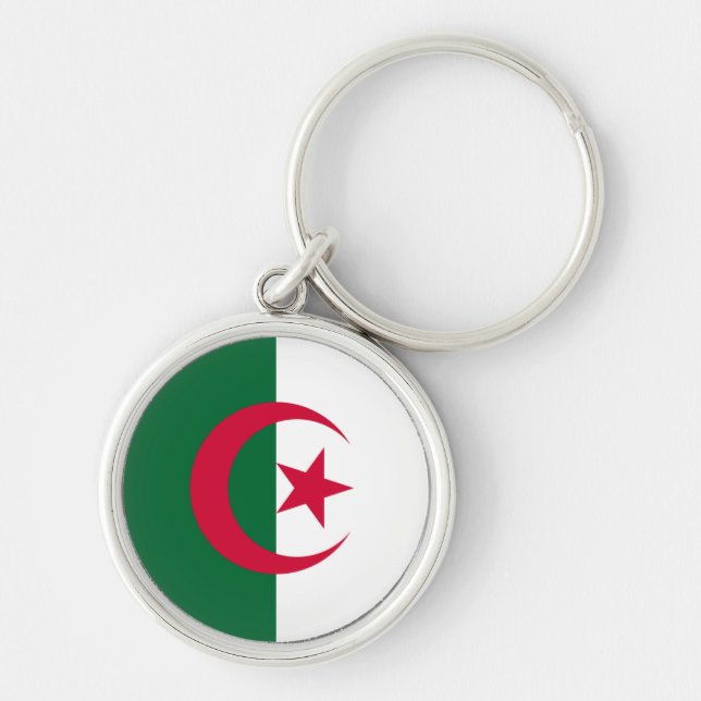 Porte-clés Bouton Drapeau Algérie (Devant)