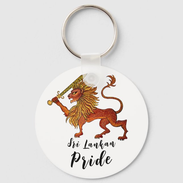 Porte-clés Bouton du drapeau sri lankais (Recto)