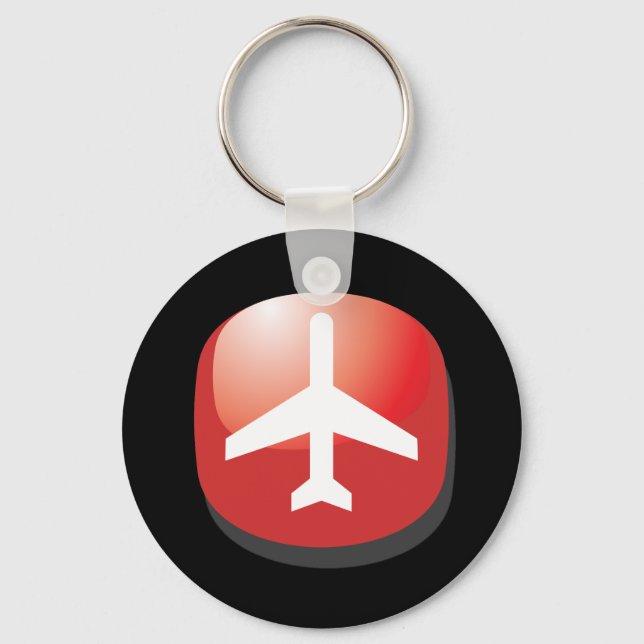 Porte-clés Bouton Facile rouge de l'avion (Recto)