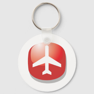 Porte-clés Bouton Facile rouge de l'avion