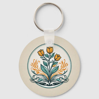 Porte-clés Bouton Floral orange