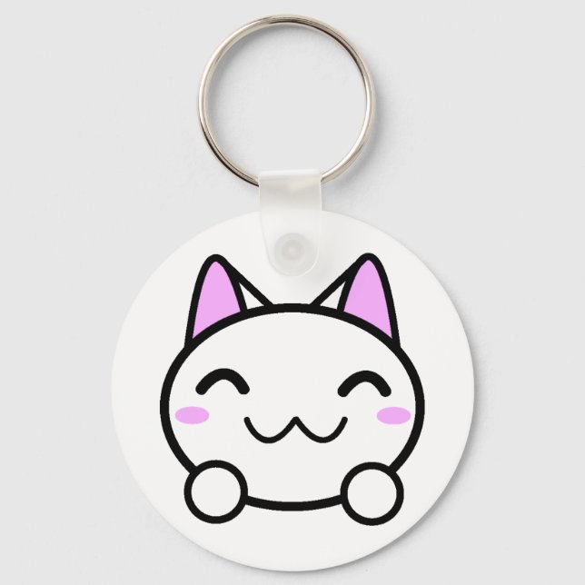 Porte-clés Bouton Kawaii Kitty (Recto)