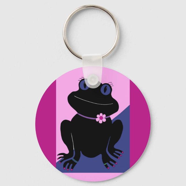 Porte-clés bouton Peace Frog (Recto)