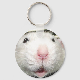 Porte-clés Bouton Porte - clé de la face de rat drôle