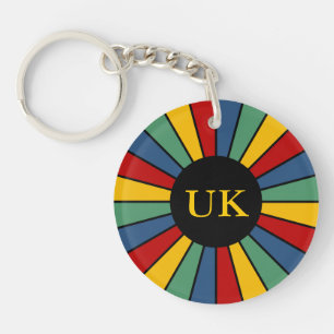 Porte-clés BOUTON RAYS I + votre photo, texte, monogramme