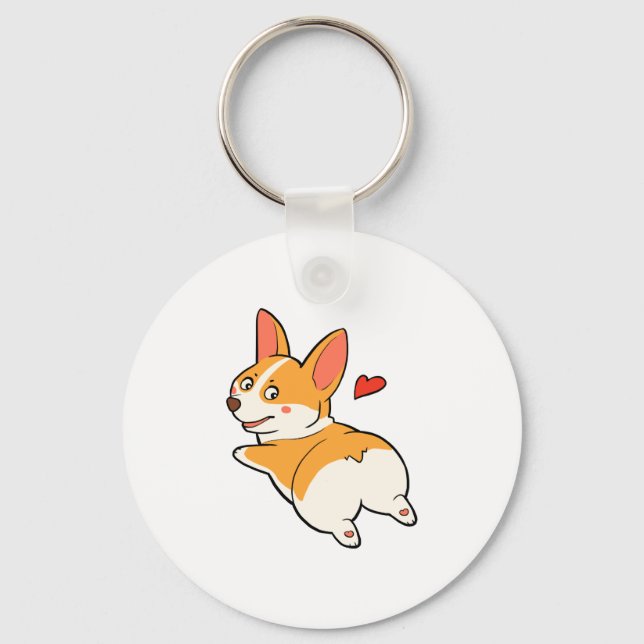 Porte-clés Boutons Corgi (Recto)