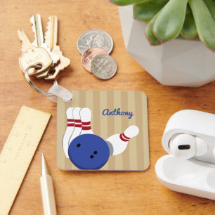 Porte-clés Bowling Ball et Pins Personnalisé