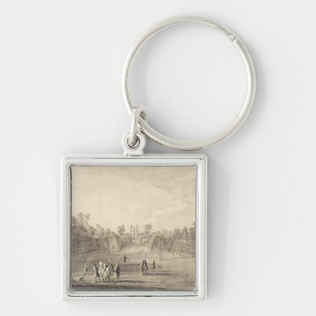 Porte-clés Bowling Green chez Claremont, 1738 (gravure) (Devant)