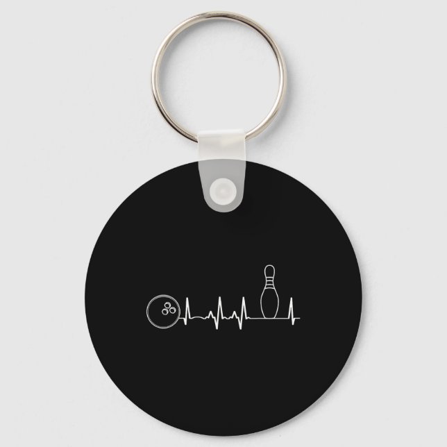 Porte-clés Bowling Heartbeat Graphic Funny Bowling Team Coach (Recto)