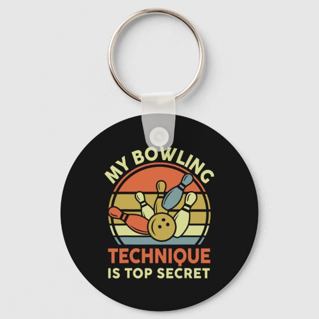 Porte-clés Bowling-shirt My Bowling Technique Est Top Secret  (Recto)