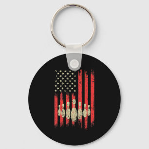 Porte-clés Bowling vintage American USA Flag Bowling