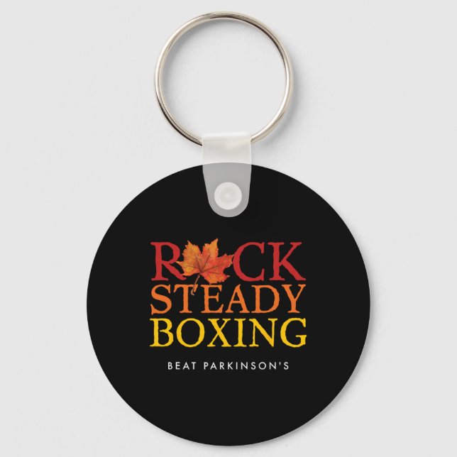 Porte-clés Boxe à rocher à l'automne feuille (Recto)