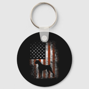 Porte-clés Boxe American Flag Chemise Usa 4 juillet chien cad