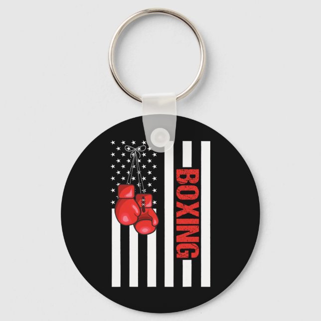 Porte-clés Boxe au drapeau américain Boxe patriotique 1  (Recto)