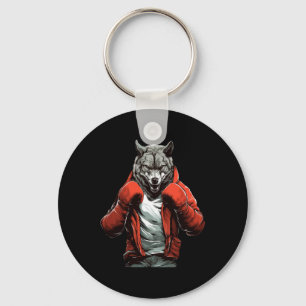 Porte-clés Boxe Boxeur arts martiaux mixtes Kickboxing Wolf