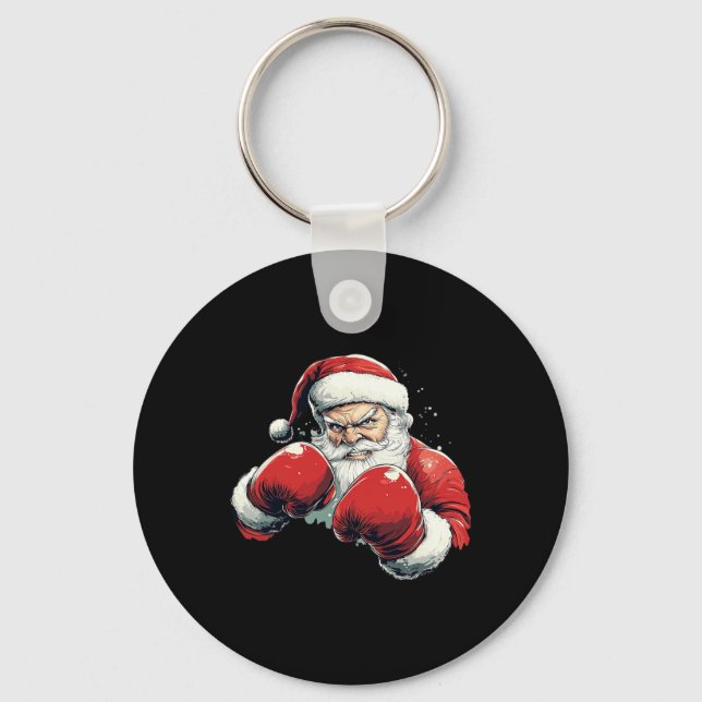 Porte-clés Boxe du Père Noël - Le Père Noël Avec Gant De Boxe (Recto)